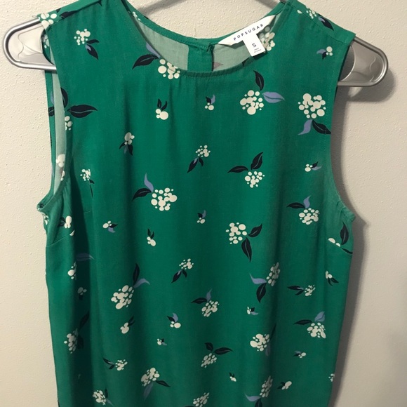 POPSUGAR Tops - POPSUGAR Sleeveless Button Back Green Top Size S